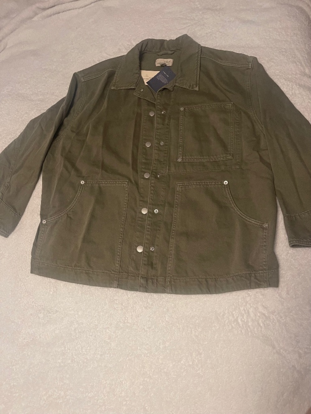 Universal Thread Olive Green Utility Jacket Size L NWT | Cargo Style Snap Button